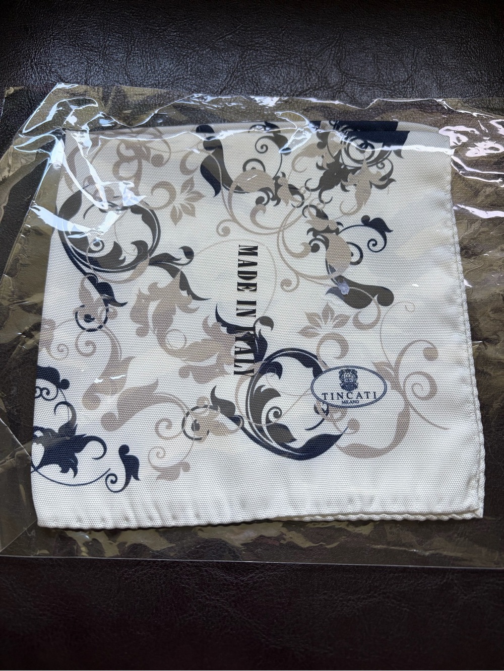 Tincati Milano White Floral Silk Pocket Square